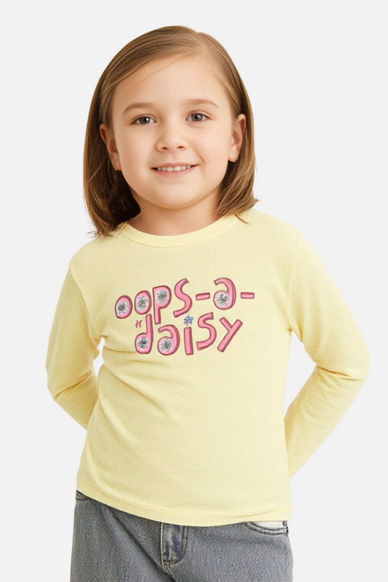 Hamleys Kids Girl Graphic Print Long Sleeve Tops, Yellow - Image 1